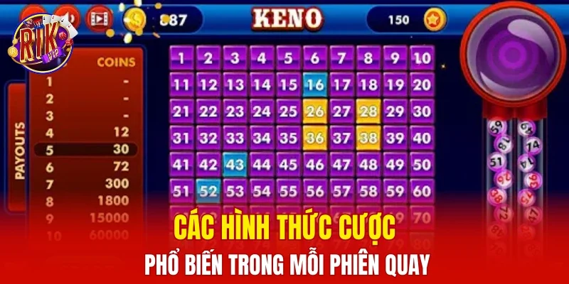 Các hình thức cược phổ biến trong mỗi phiên quay